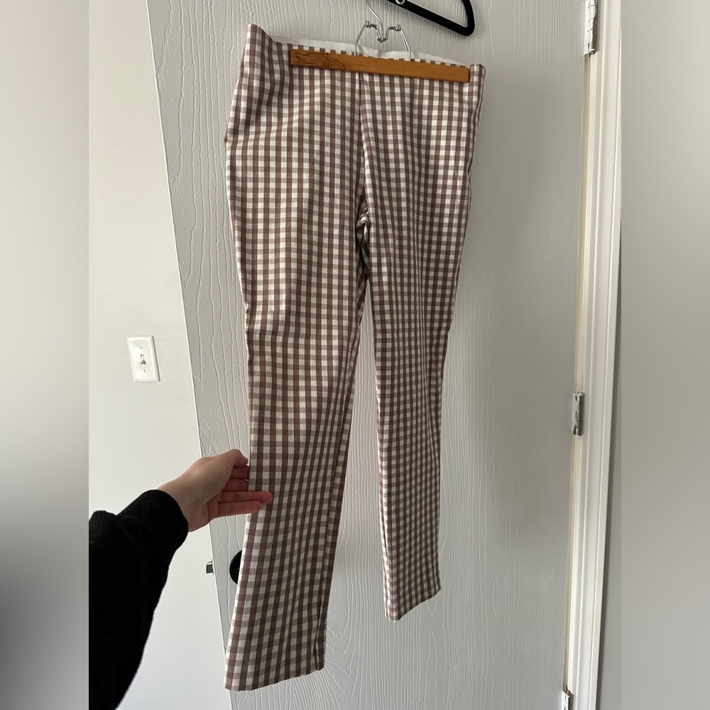 Women’s Brown Checkered Slacks, Size: S